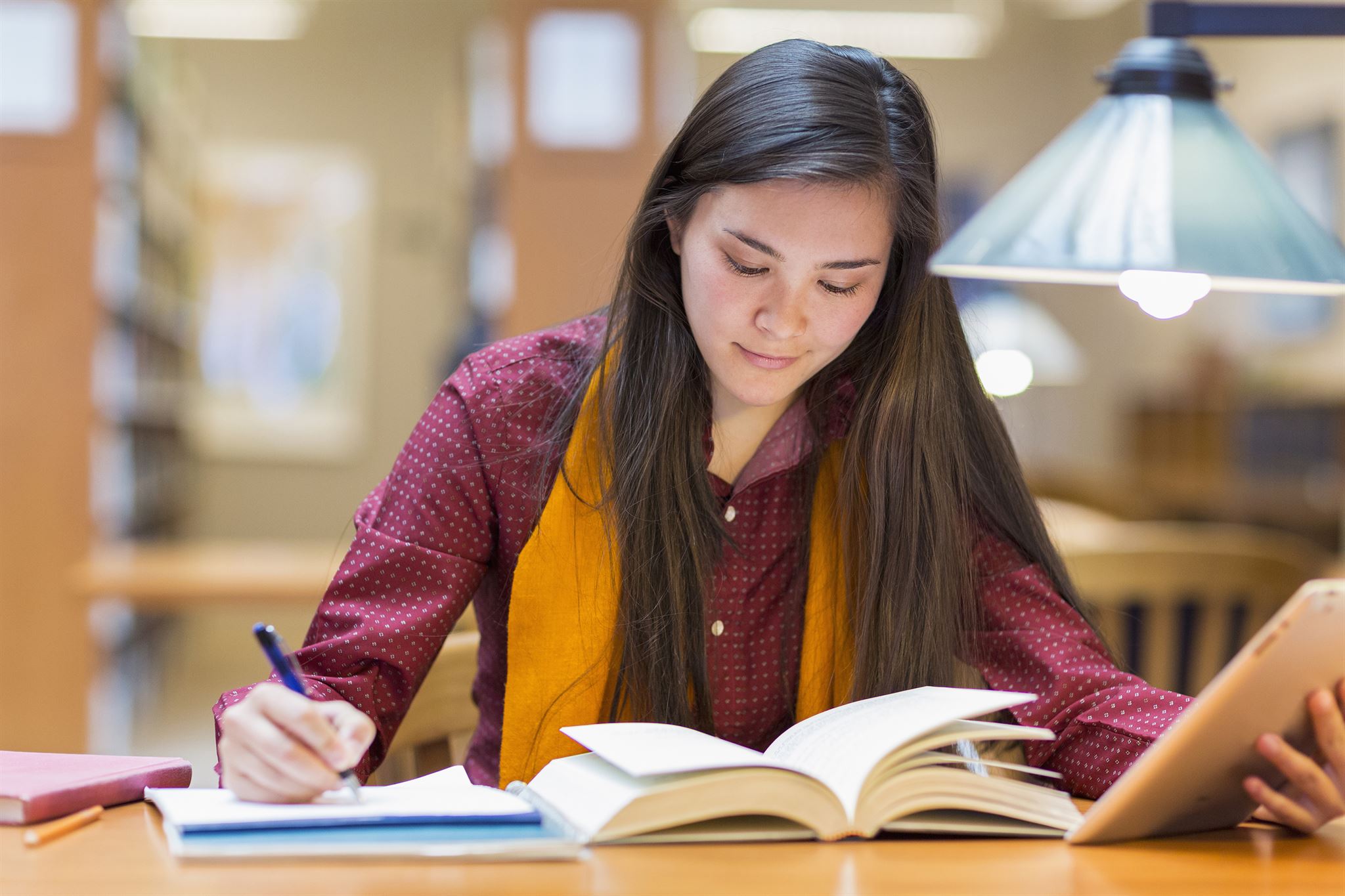 Mixed-raced-student-studying